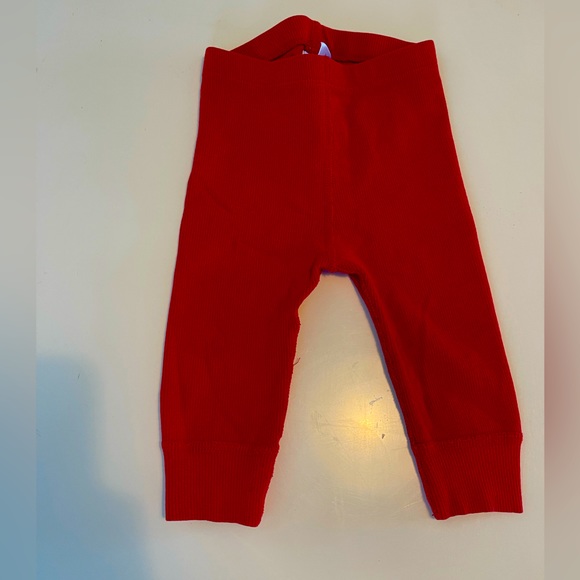 Hanna Anderson red ribbed leggings 6-12 months - Picture 1 of 2